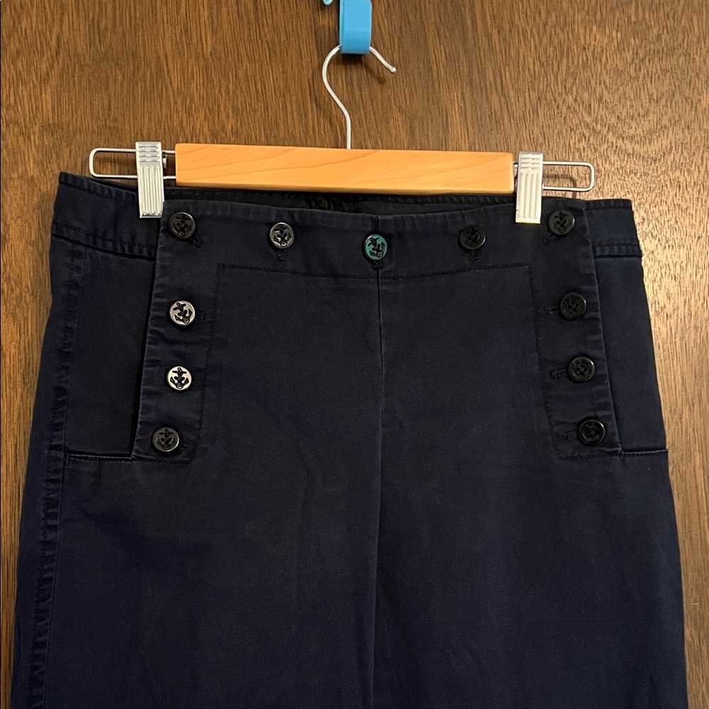 Vintage Y2K J. Crew sailor style City Fit navy blue wide leg pants 6